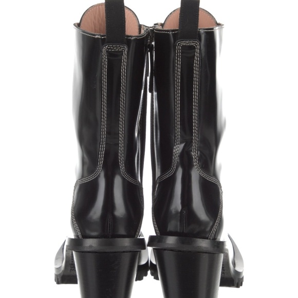 Acne Studios Black Leather Combat Boots 11/41 - Picture 4 of 5